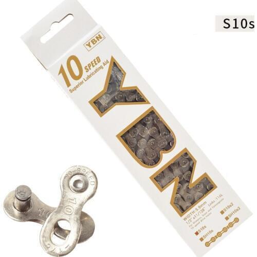 YBN 10 Speed Bicycle Chain MTB Mountain Road Bicycle Parts High Quality Durable Silver Chain 10s 20s 30s for Parts K7 System