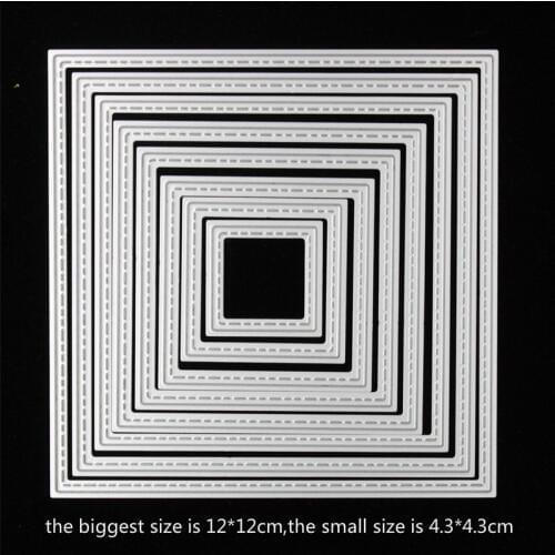 YPP CRAFT Big Stitched Square Metal Cutting Dies Stencils for DIY Scrapbooking/photo album Decorative Embossing DIY Paper Cards