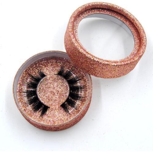 1pair/box 3D mink eyelashes rose gold glitter box custom your own logo for more than 100pcs wholesale false eyelashes upper lash