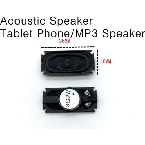 10pcs Acoustic Speaker 35*16MM Connectors Square Tablet Phone MP3 Speaker 2 watt 8 Ohm,35MM*16MM horn Connectors