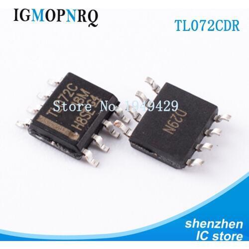 10PCS TL072CDR SOP8 TL072C SOP TL072 SMD 072CDR SOP-8 TL072CDT TL072C