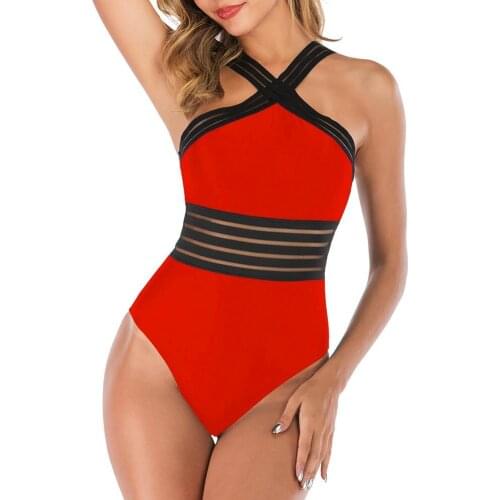 2021 Summer Sexy Bikini Women Swimwears Solid Color Padded See Through Elastic Monokini One Piece Swimsuit Beachwear купальник