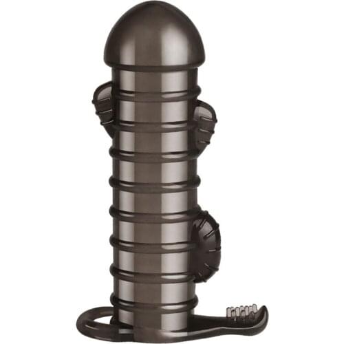 4 in 1 Penis Enlargement Reusable Condoms Cock Rings Penis Sleeve Dotted G Spot And clitoris Stimulator