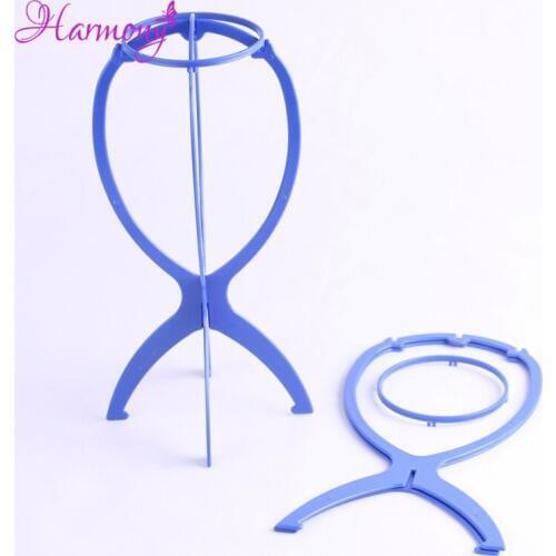 5pcs/lot Blue color Professional Hair Salon or Home Use Folding Stable Durable Wig Head Hat Cap Display Holder Stand Tool