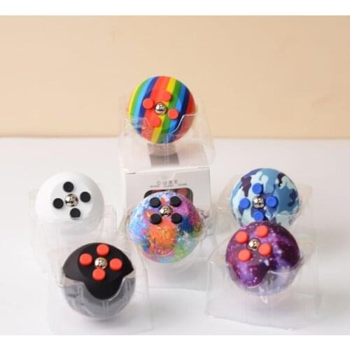 2inch Sensory Cube Gyro Hand Spinner w/ Soft Buttons & Rotate Bead Interactive Finger Toy for Activity Center Focus Calm M89C