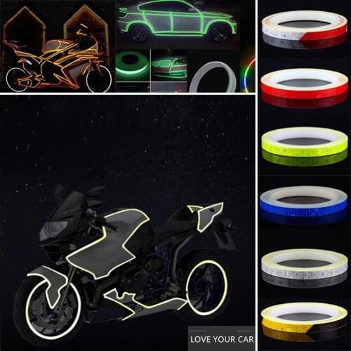 Car Luminous Stickers 8m Reflective Tape DIY Motor Bike Truck Night Light Shining Warning Adhesive Glow Paper Auto Accessories