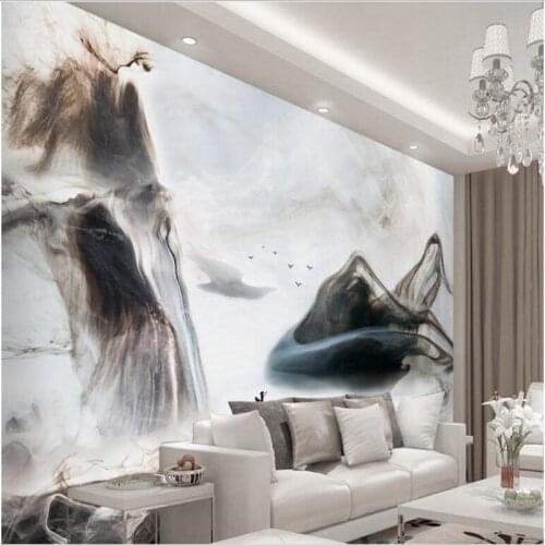 Wellyu Custom large - scale murals new Chinese - style abstract landscape ink wallpaper background wallpaper papel de parede