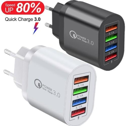 Quick Charge 3.0 For iPhone Charger Wall Fast Charging For Samsung S20 S21 S30 Xiaomi 10 11 Huawei Mobile Phone Chargers Adapter