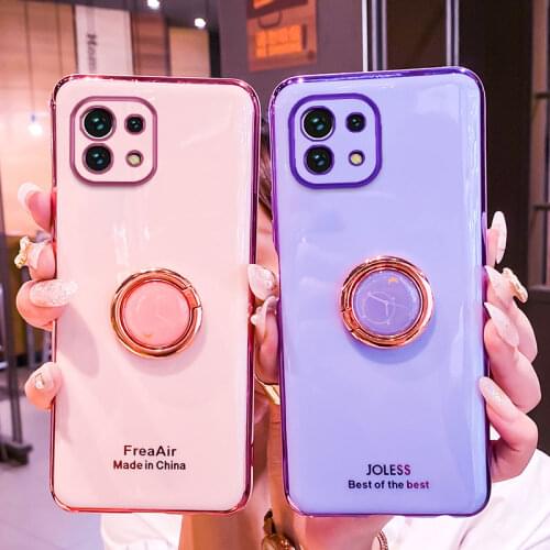 Holder Case For Xiaomi Mi11 Case Soft Silicone Stand Cover For Xiaomi Mi 11 Lite Phone Case Mi11 Lite pro Shockproof Fundas capa