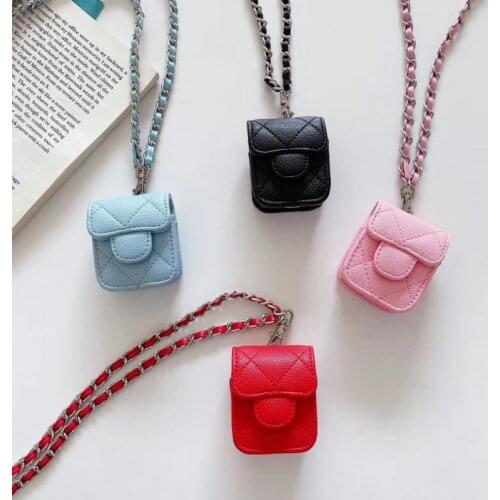 For Apple Airpods Pro 2 3 1 Case Cover With Key Chain Lanyard Luxury Leather Classic Earphone Box Protection For Air pods Airpod