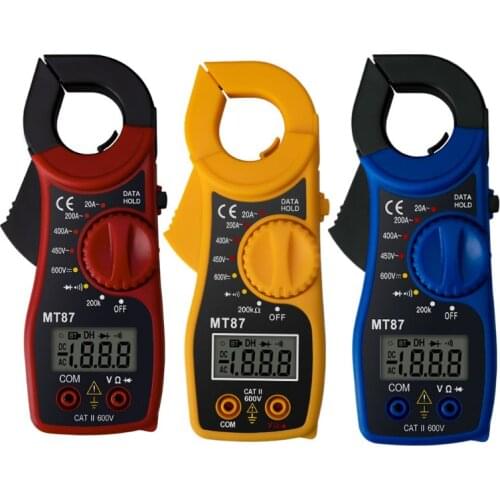 MT87 LCD Digital Clamp Meter Multimeter AC/DC Ammeter Voltmeter Resistance Test Drop Ship