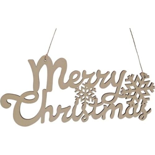 Merry Christmas Wooden Cutout Letter Plaque Hanging Signs Home Decoration