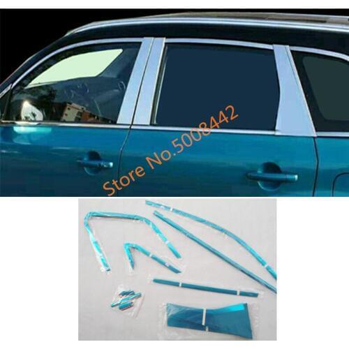 For Suzuki Vitara 2016 2017 2018 2019 2020 Car Styling Stick Stainless Steel Car Garnish Pillar Window Strip Trim Frame Lamp