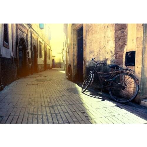 Laeacco Town Buildings Alley Scene Baby Photography Backgrounds Customized Digital Photographic Backdrops For Photo Studio