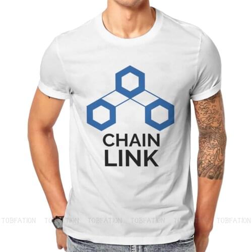 LINK MARINE Hipster TShirts ChainLink Crypto Link Coin Crytopcurrency Blockchain Male Style Pure Cotton Streetwear T Shirt