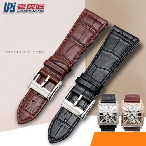 Leather Wristband for F-rank Mueller famerland skystar accessories 22 26 30mm Mens watchband with pin buckle watch strap belt