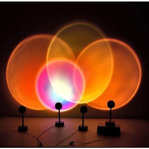 180 Degree Rotation Rainbow Projection Lamp For Home Party Living Room Bedroom Decor 120cm Night Light + Usb Line For Home