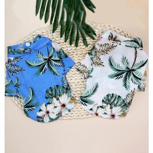 Summer Dog Shirt Leisure Style Chiffon Puppy Vest Coconut Tree Beach Pet Clothes Breathable Cool For Small Medium Dogs