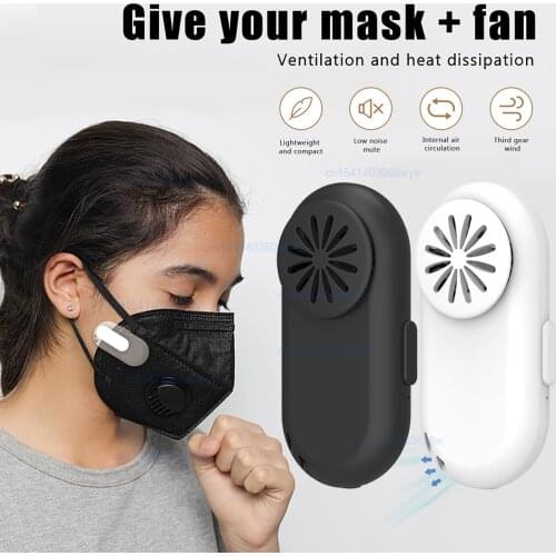 Reusable Portable Fan For Face Mask Clip-On Air Filter USB Rechargeable Exhaust Mini Fan Personal Wearable Air Purifiers xiaomi