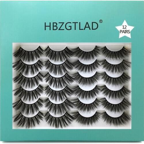 12pair Multipack 3D Mink lashes Crisscross False Eyelashes Cruelty Free Mink Eyelashes Makeup Eyelash Extension Reusable Lashes