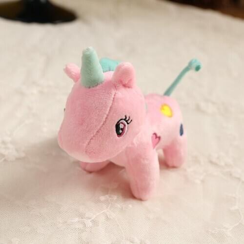 Fancy&Fantasy Trendy Cute Animal Unicorn Key Chain Women Plush Horse Doll Heart Keychain Bag Charms Accessories