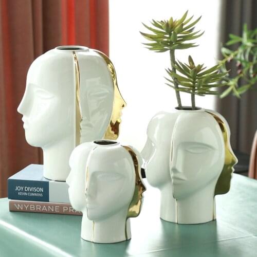 Nordic Face Decoration Ornaments Home Decoration Vase Soft Outfit Light Luxury Ornaments Ceramic Crafts