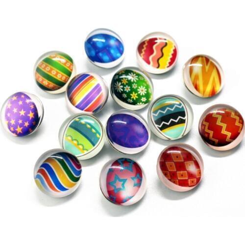 New Arrive 10pcs/lot Easter egg Snap Buttons Charms 18mm Glass Buttons Fit DIY Snap Bracelets&Bangle Jewelry