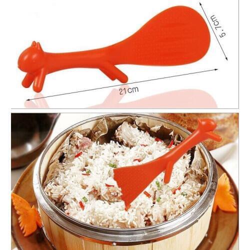 2018 New Arrival Home Kitchen Lovely Creative Unique Stand Squirrel Non-Stick Rice Spoon Scoop Paddle Ladle