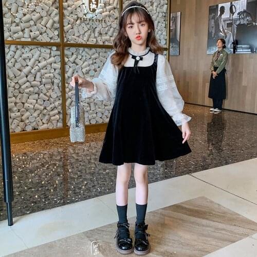 Autumn Girls Dress Elegant Lace Bowtie Pearl Party Dress Kids Dresses for Girl Childrens Clothing Princess Costume 3-12 Y