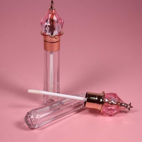 5ml Transparent Girly Pink Magic Wand Lip Gloss Tube Cosmetic Lipgloss Empty Packaging Container