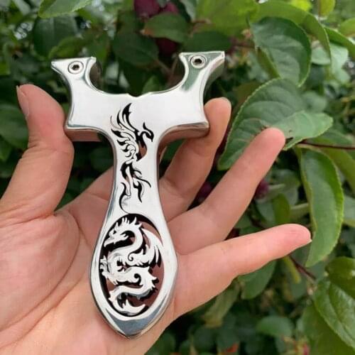 High quality 304 stainless steel hunting slingshot catapult with flat rubber band outdoor game shooting