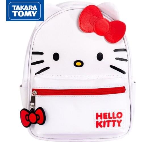 TARAKA TOMY Hellokitty Children Kindergarten Student School Bag Preschool Baby Cartoon Leather Waterproof Backpack