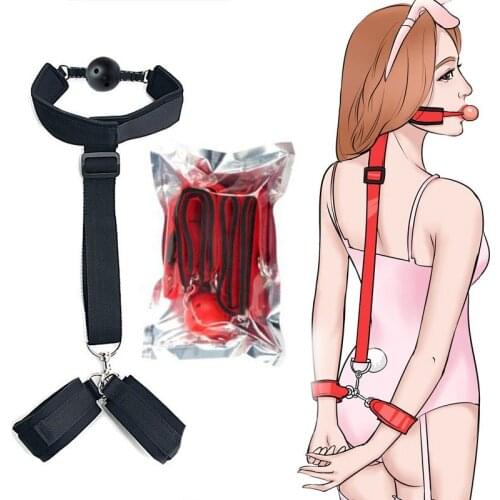Adult Sex Games Handcuffs & Ankle Cuffs BDSM Bondage Restraint Set Open Leg Sex Toys For Couples Erotic Accessories Sex Products