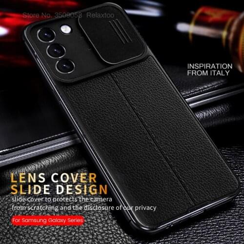Lychee Pattern Push Pull Camera Silicone Shockproof Coque For Samsung Galaxy A 22 32 A02 A12 A22 A32 A52 A72 2021 5G Case Cover