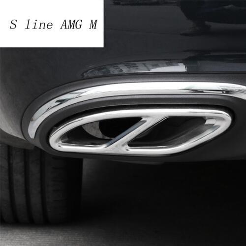 Car styling Auto Exhause air filter Cover decoration Tail pipes Sticker For Mercedes Benz GLC C E Class W205 W213 Accessories