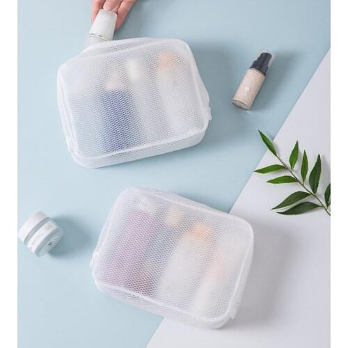 Storage bag portable Mesh Cosmetic Bag Unisex travel storage bag Bathroom Storage Bag mask storage bag clear bag waterproof