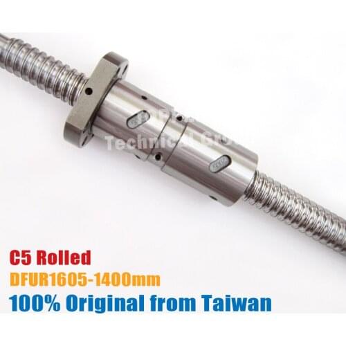 TBI 1605 C5 Rolled 1400mm ball screw 5mm lead with DFU1605 ballnut high precision CNC diy kit DFU set
