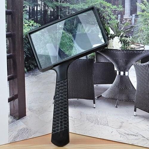 Big Lens 5 Times Magnification Power Elderly Reading Glass Handhold Magnifier Gift Loupe for Old Man Reading Newspaper or Map