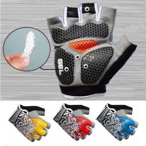 3D Gel Padded Bike Cycling Gloves Men Womens BMX MTB Bicycle Riding Half Finger Gloves Off Road Racing Mittens - Fingerless