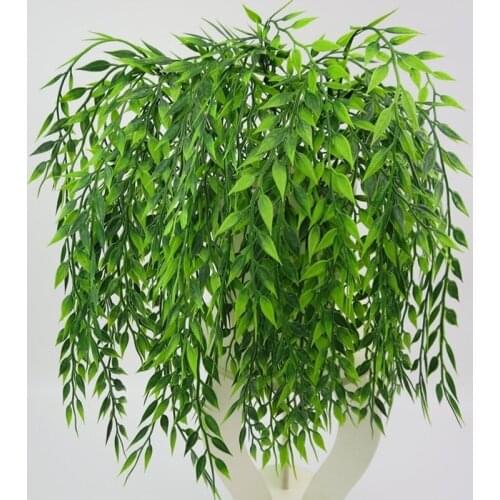 Green Hanging PE Plant Fake Artificial Plant Willow Wall Home Decoration Balcony 54cm Long Decoration Flower Basket Accessories
