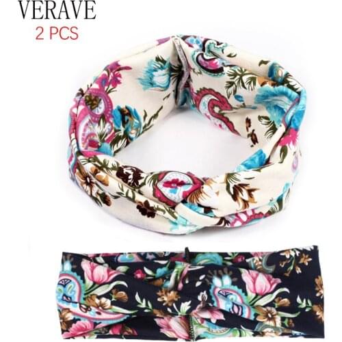 2 Pcs Headbands for Women Hair Accessories Girls Floral Headwear Woman Cute Head Wrap Makeup Headband Pack 2020 VERVAE