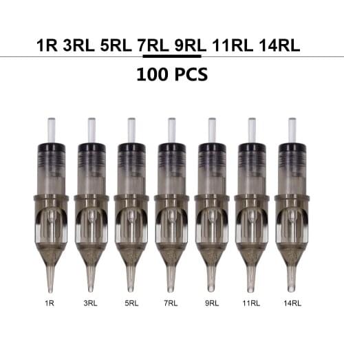 100pcs Universal Tattoo Cartridge Needles For Liner Shader Tattoo Pen Machine Eyebrow PMU Makeup Supply 1/3/5/9/11/13/15RL