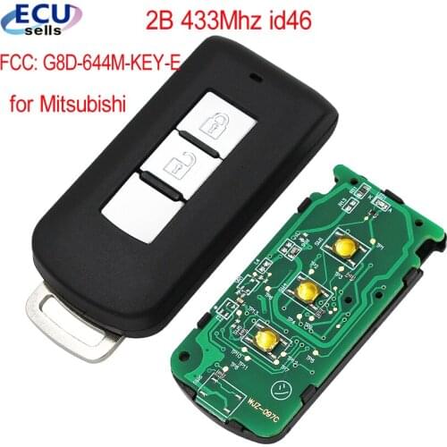 2 Buttons Smart Remote key Fob FSK433MHz 7952 Chip For Mitsubishi WIith small key