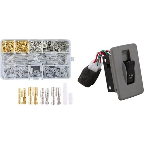 240Pcs Male and Female Terminals Wire Connector Block with New Power Window Switch Fit for Kia KK12B-66-370 KK12B66370