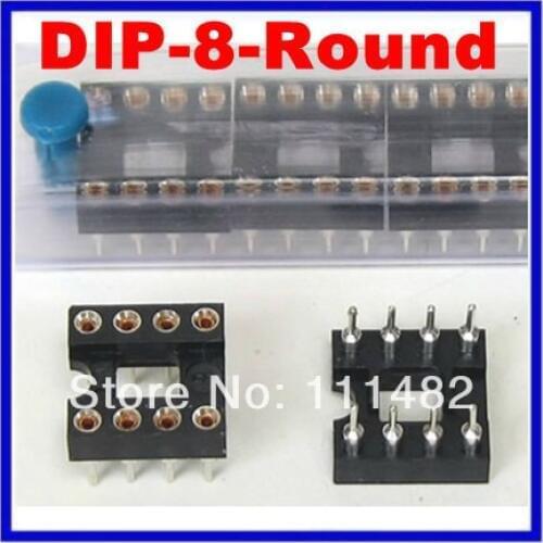 60 PCS DIP-8-Round IC SOCKET 8 PIN 8PIN 8P Round Hole DIP IC Sockets Adaptor Solder Type