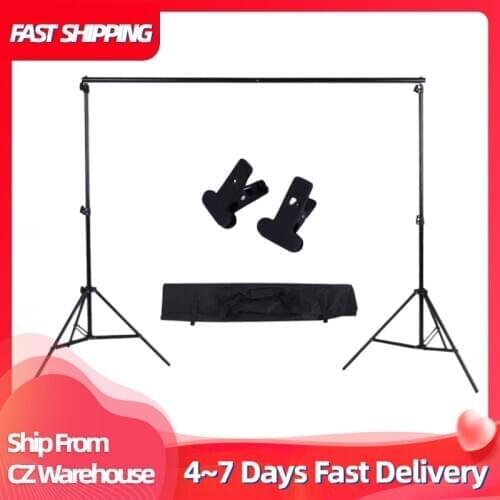 Andoer Photo Studio Background Support Backdrop Crossbar Kit with Two Clamps for for Photography Video Studio Stand Kits 2*3m