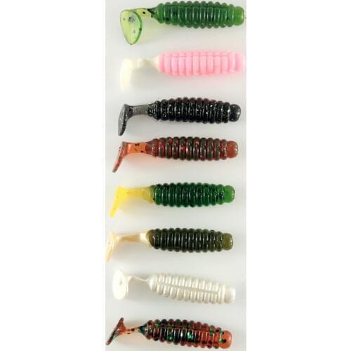 BassLegend- Fishing T Type Tail Soft Plastic Bait Perch Grub Bass Lure 40mm/1.4g