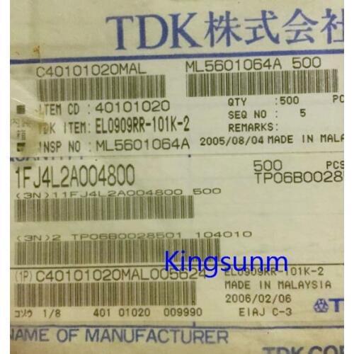 Free shipping 10pcs TDK in-line head color code inductor EL0909RR-101K-2