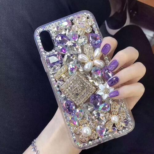 Bling Lovely Crystal Diamonds Rhinestone 3D Stones Phone Case Cover For Samsung A90 A5 A7 A9 A8 A6 PLUS A50 A70 A80