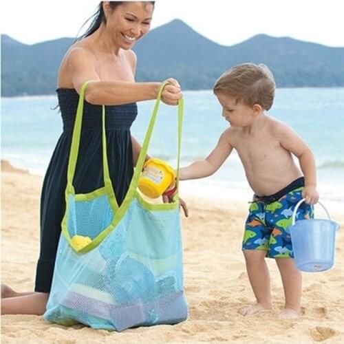 Baby Beach Toys Bag Wine Red Block Storage Backpack Kids Toys Mesh Durable Sand Away Drawstring Backpack Bath Toys Storage Bag